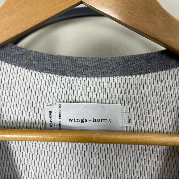 WINGS+HORNS GRAY COTTON HANDKNIT MENS SWEATER VEST SIZE M EUC - Picture 4 of 8